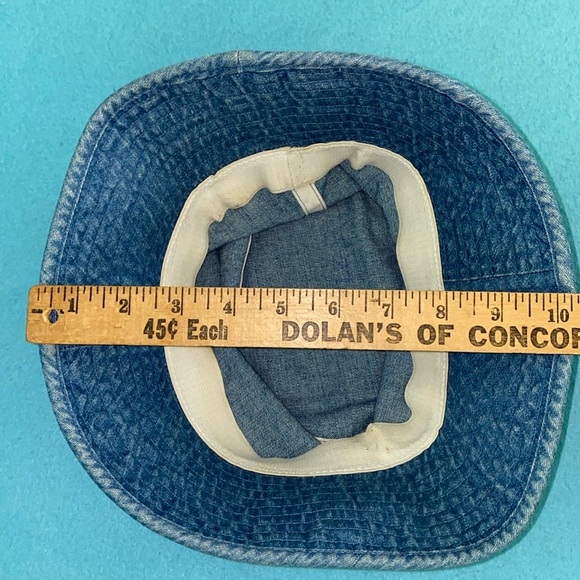 Bucket beach hat denim cotton elastic headband inside size OS - Picture 5 of 6